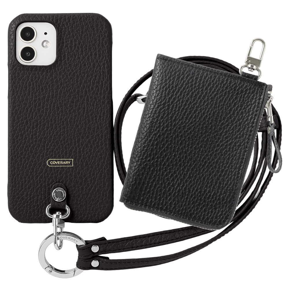 本革 イタリアンシュリンクレザー 3点セットC ミニウォレット&amp;リングショルダーストラップ(金具あり)付き 背面ケース Google Pixelシリーズ