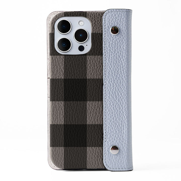 Genuine leather 32 colors Italian shrink leather with half pocket cover gingham check pattern back case Google Pixel series