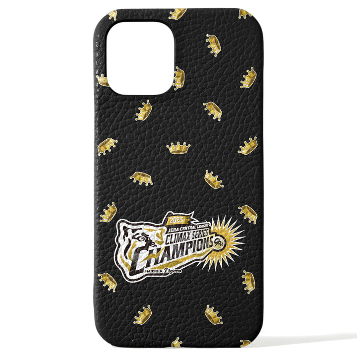 【期間限定】Hanshin Tigers × COVERARY 2025CS logo de victoire motif complet cuir véritable 32 couleurs cuir italien grainé coque arrière