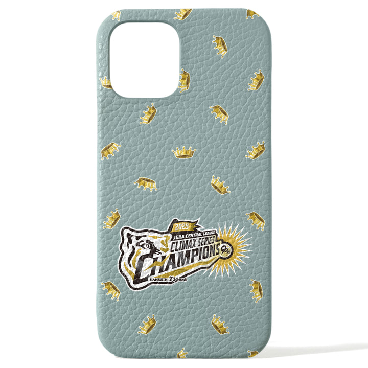 【期間限定】Hanshin Tigers × COVERARY 2025CS logo de victoire motif complet cuir véritable 32 couleurs cuir italien grainé coque arrière