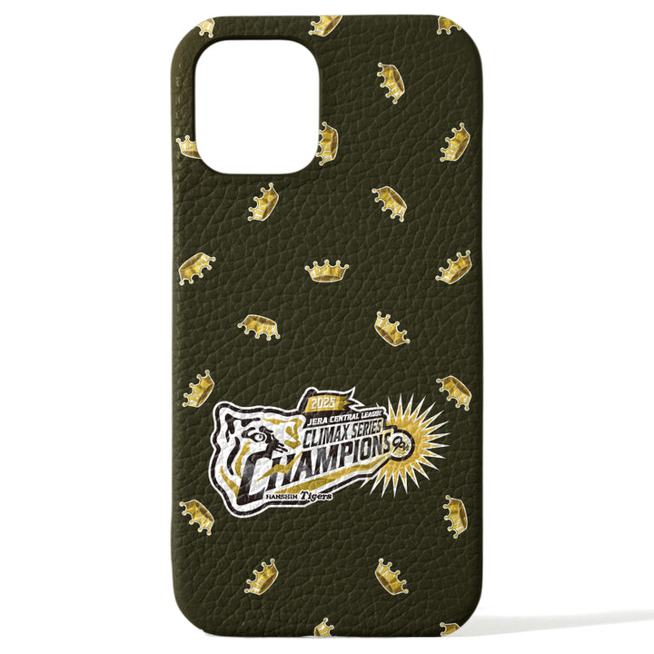 【期間限定】Hanshin Tigers × COVERARY 2025CS logo de victoire motif complet cuir véritable 32 couleurs cuir italien grainé coque arrière