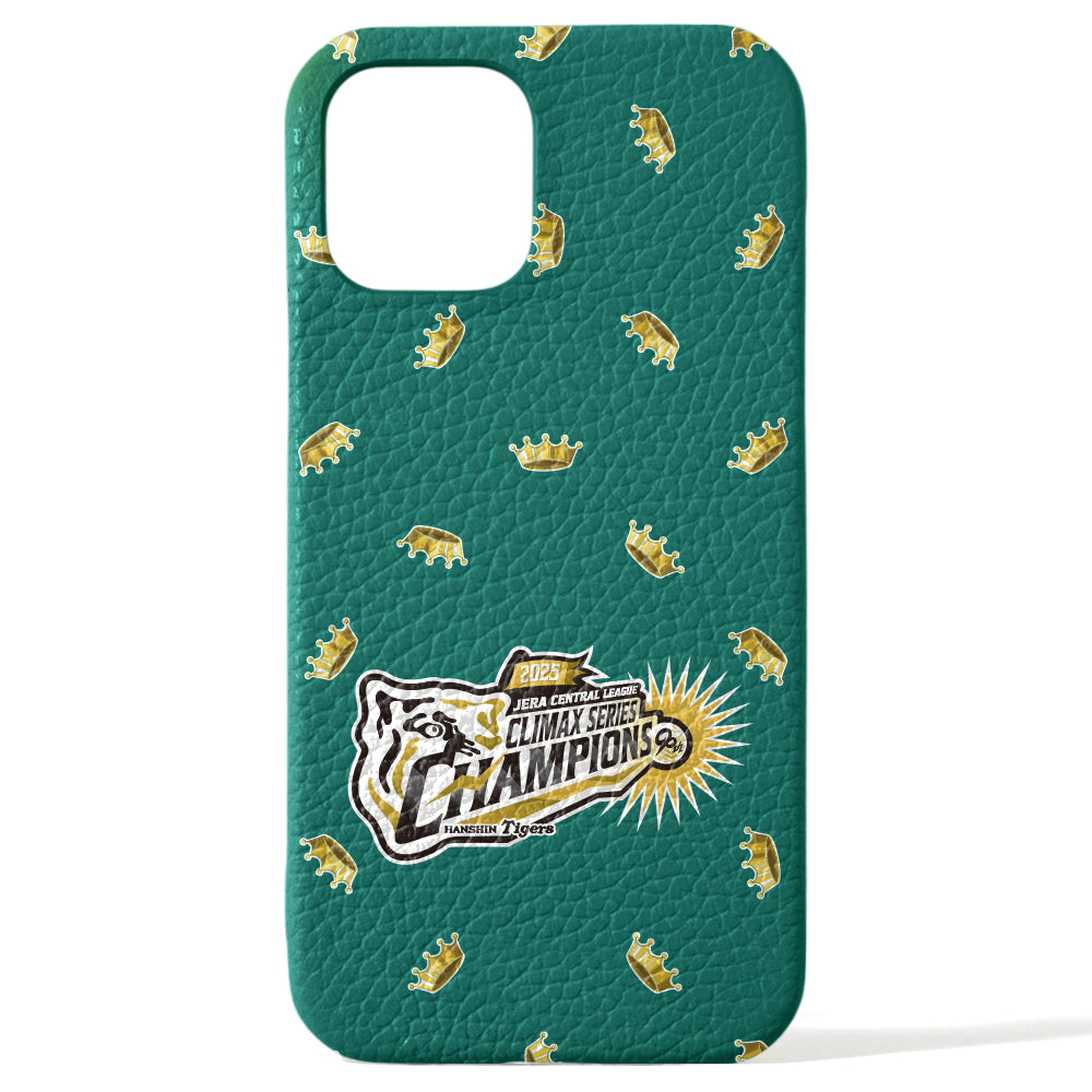 【期間限定】Hanshin Tigers × COVERARY 2025CS logo de victoire motif complet cuir véritable 32 couleurs cuir italien grainé coque arrière