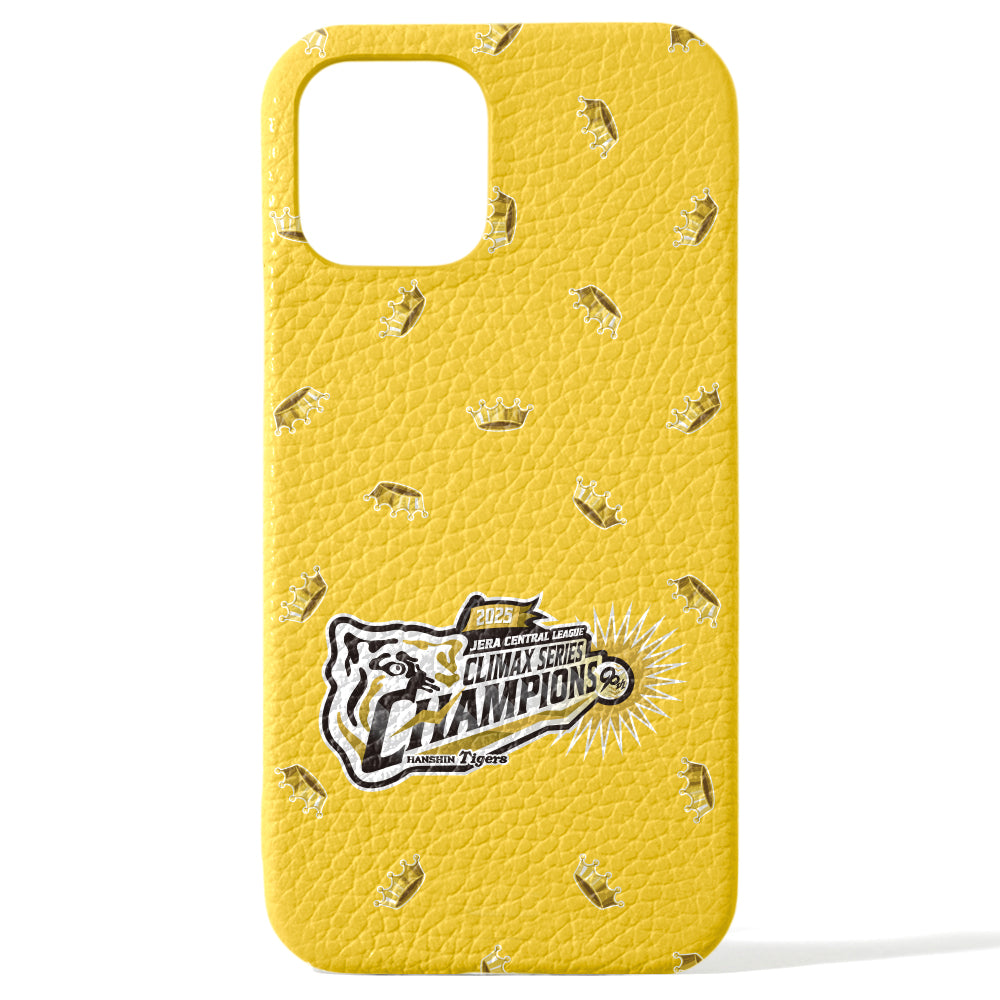 【期間限定】Hanshin Tigers × COVERARY 2025CS logo de victoire motif complet cuir véritable 32 couleurs cuir italien grainé coque arrière