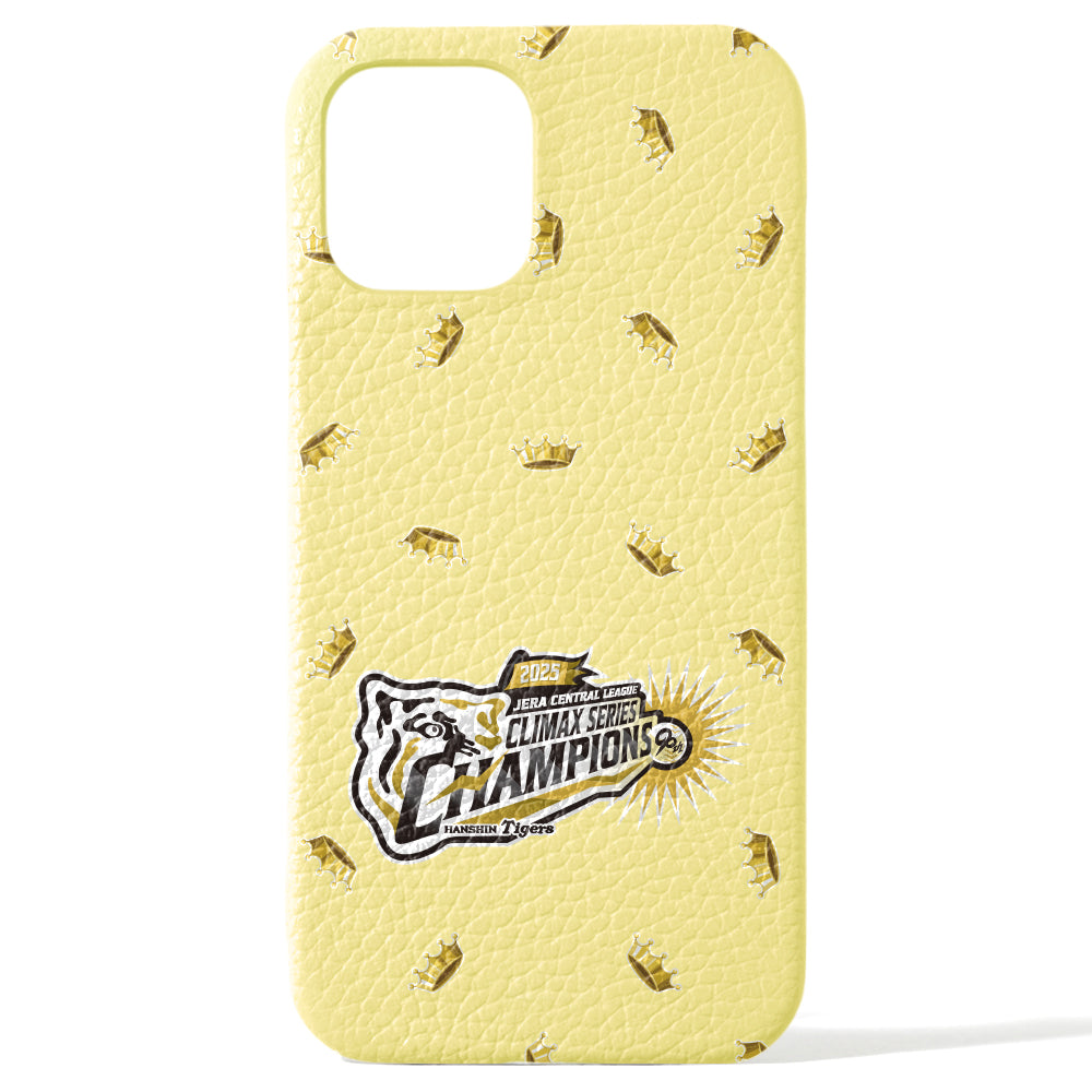 【期間限定】Hanshin Tigers × COVERARY 2025CS logo de victoire motif complet cuir véritable 32 couleurs cuir italien grainé coque arrière
