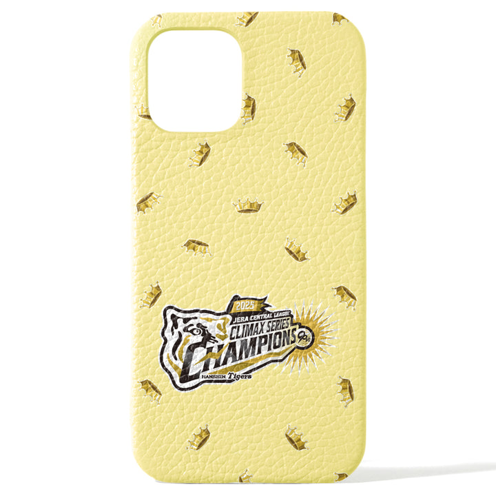 【期間限定】Hanshin Tigers × COVERARY 2025CS logo de victoire motif complet cuir véritable 32 couleurs cuir italien grainé coque arrière