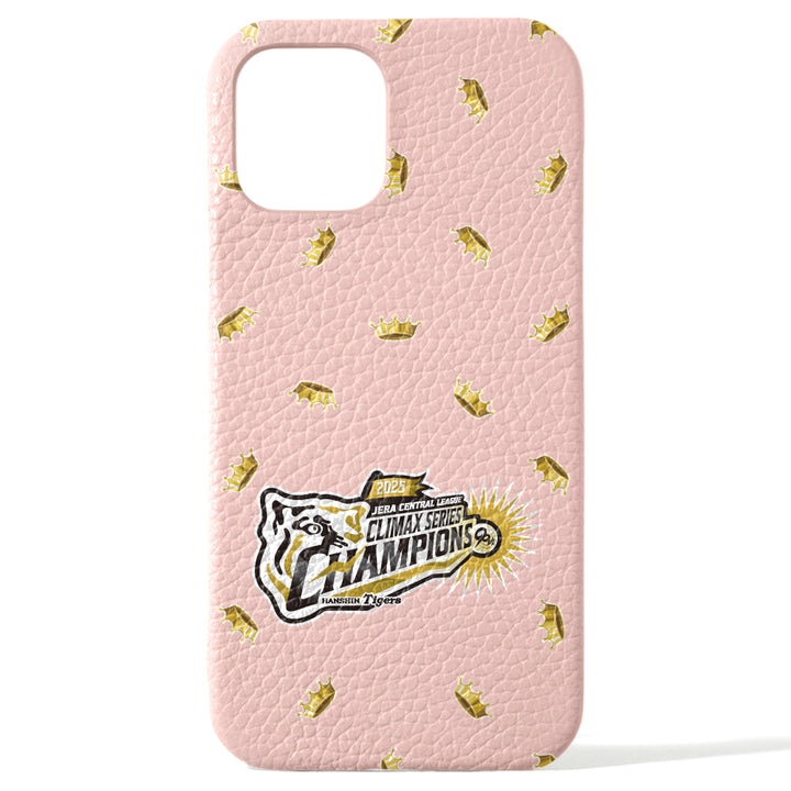 【期間限定】Hanshin Tigers × COVERARY 2025CS logo de victoire motif complet cuir véritable 32 couleurs cuir italien grainé coque arrière