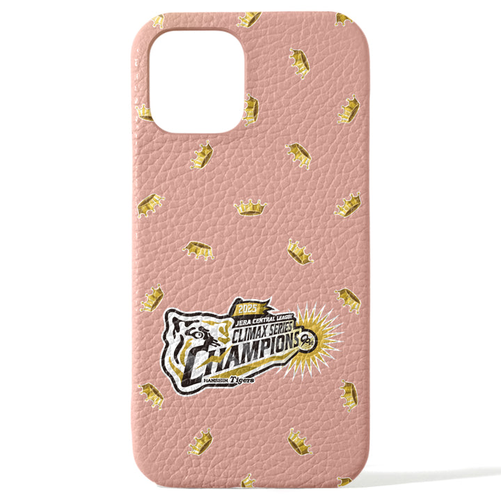 【期間限定】Hanshin Tigers × COVERARY 2025CS logo de victoire motif complet cuir véritable 32 couleurs cuir italien grainé coque arrière