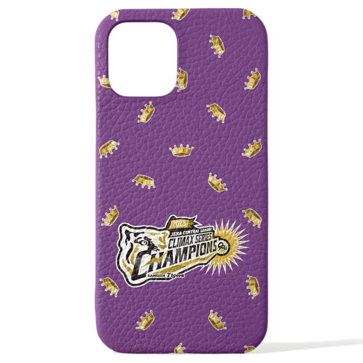 【期間限定】Hanshin Tigers × COVERARY 2025CS logo de victoire motif complet cuir véritable 32 couleurs cuir italien grainé coque arrière