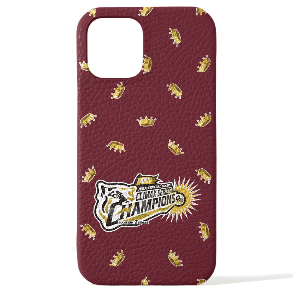 【期間限定】Hanshin Tigers × COVERARY 2025CS logo de victoire motif complet cuir véritable 32 couleurs cuir italien grainé coque arrière