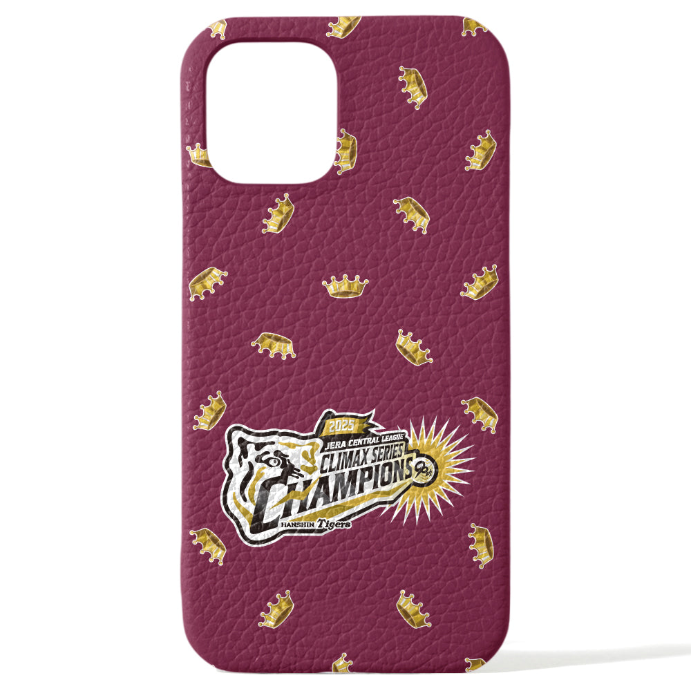 【期間限定】Hanshin Tigers × COVERARY 2025CS logo de victoire motif complet cuir véritable 32 couleurs cuir italien grainé coque arrière