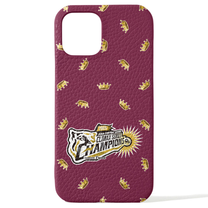 【期間限定】Hanshin Tigers × COVERARY 2025CS logo de victoire motif complet cuir véritable 32 couleurs cuir italien grainé coque arrière