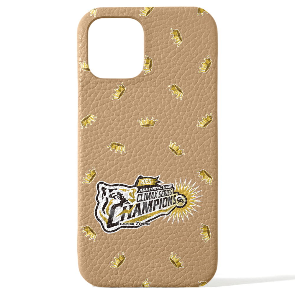 【期間限定】Hanshin Tigers × COVERARY 2025CS logo de victoire motif complet cuir véritable 32 couleurs cuir italien grainé coque arrière