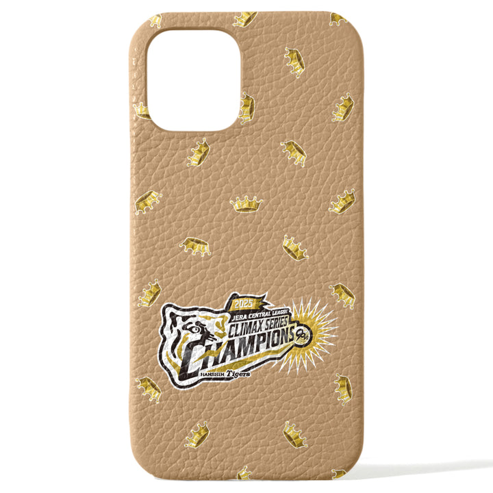 【期間限定】Hanshin Tigers × COVERARY 2025CS logo de victoire motif complet cuir véritable 32 couleurs cuir italien grainé coque arrière