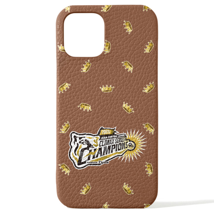 【期間限定】Hanshin Tigers × COVERARY 2025CS logo de victoire motif complet cuir véritable 32 couleurs cuir italien grainé coque arrière