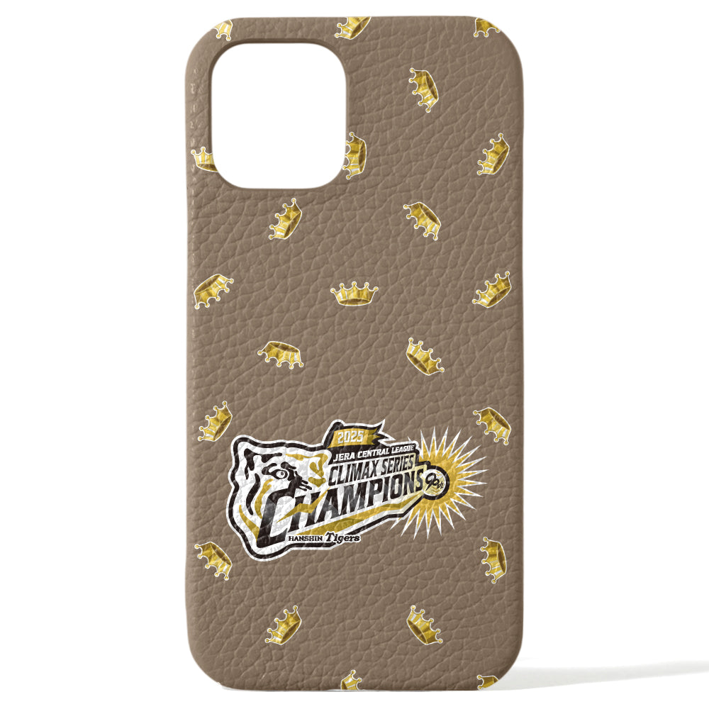 【期間限定】Hanshin Tigers × COVERARY 2025CS logo de victoire motif complet cuir véritable 32 couleurs cuir italien grainé coque arrière