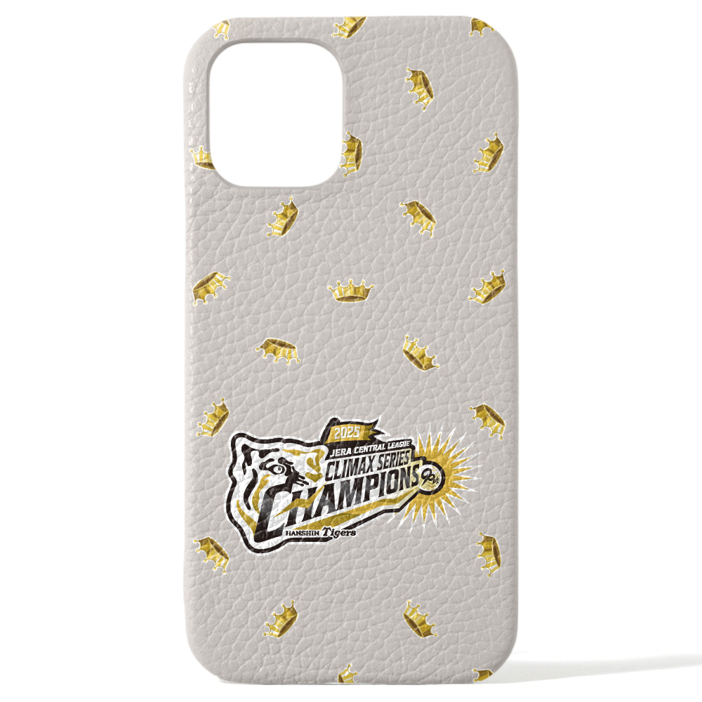 【期間限定】Hanshin Tigers × COVERARY 2025CS logo de victoire motif complet cuir véritable 32 couleurs cuir italien grainé coque arrière