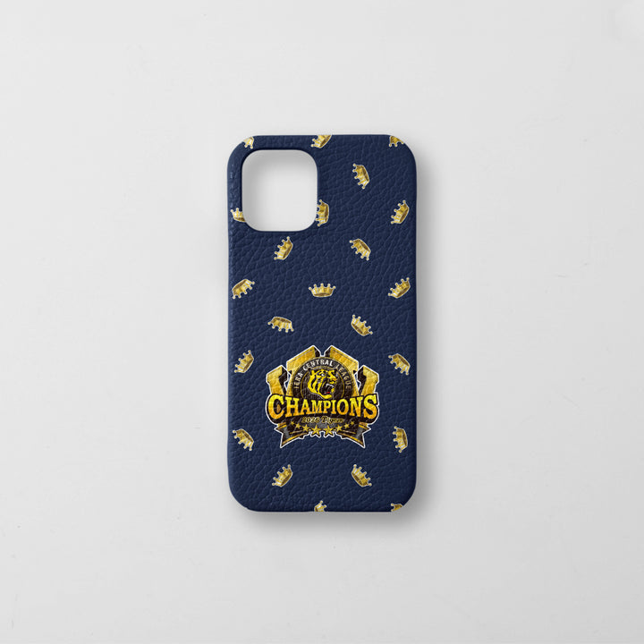 [Limited Time] Hanshin Tigers × COVERARY 2026 League Championship Logo All-Over Print Genuine Leather Italian Shrink Leather Back Case