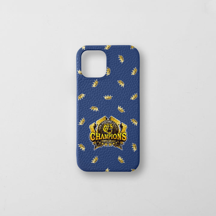[Limited Time] Hanshin Tigers × COVERARY 2026 League Championship Logo All-Over Print Genuine Leather Italian Shrink Leather Back Case