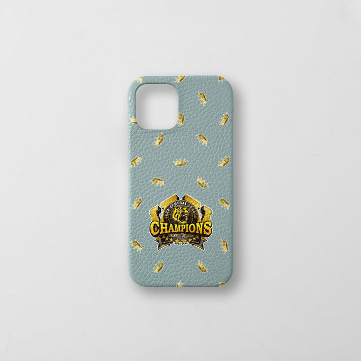 [Limited Time] Hanshin Tigers × COVERARY 2026 League Championship Logo All-Over Print Genuine Leather Italian Shrink Leather Back Case