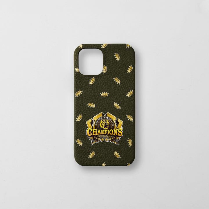 [Limited Time] Hanshin Tigers × COVERARY 2026 League Championship Logo All-Over Print Genuine Leather Italian Shrink Leather Back Case