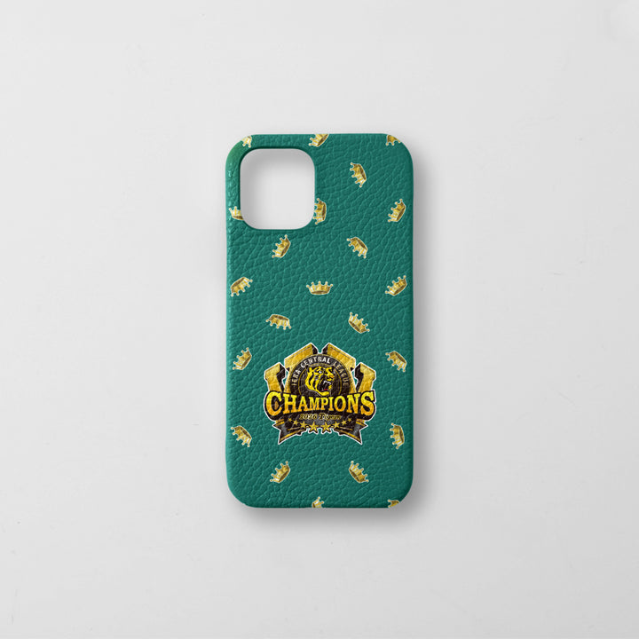 [Limited Time] Hanshin Tigers × COVERARY 2026 League Championship Logo All-Over Print Genuine Leather Italian Shrink Leather Back Case