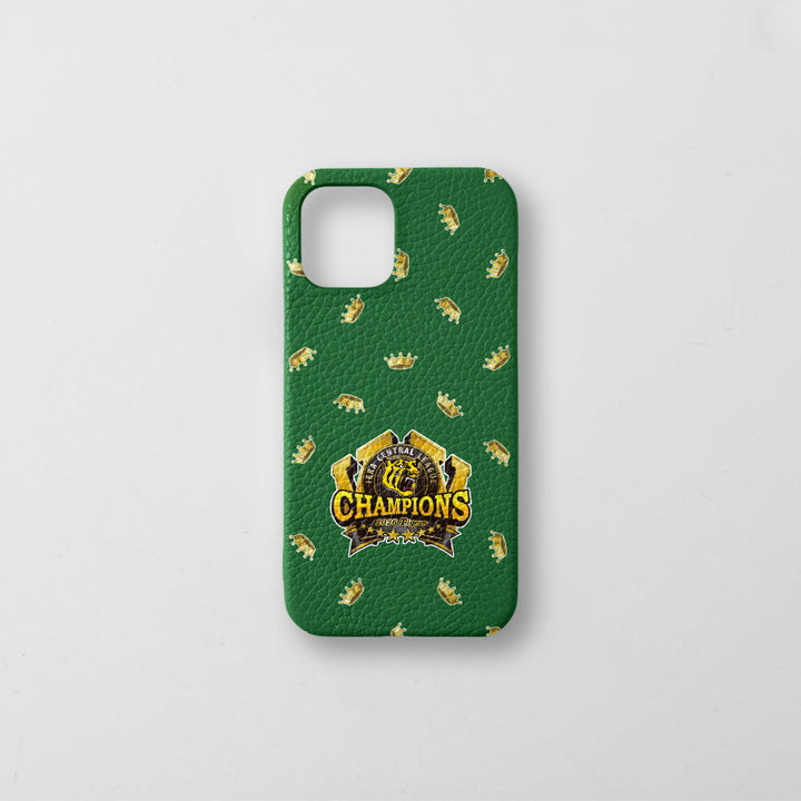 [Limited Time] Hanshin Tigers × COVERARY 2026 League Championship Logo All-Over Print Genuine Leather Italian Shrink Leather Back Case