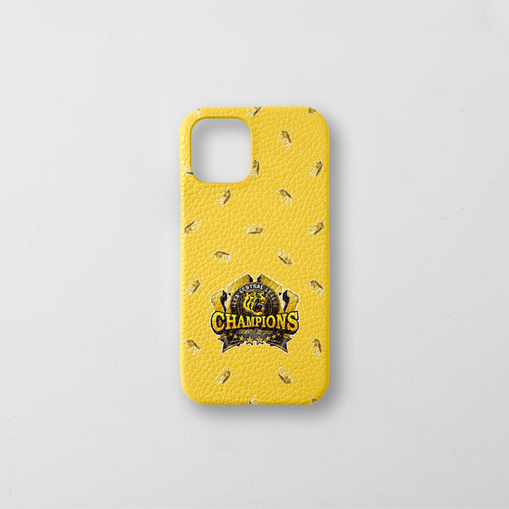 [Limited Time] Hanshin Tigers × COVERARY 2026 League Championship Logo All-Over Print Genuine Leather Italian Shrink Leather Back Case