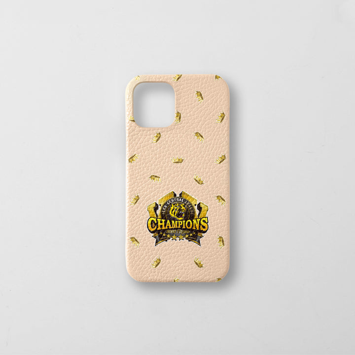 [Limited Time] Hanshin Tigers × COVERARY 2026 League Championship Logo All-Over Print Genuine Leather Italian Shrink Leather Back Case