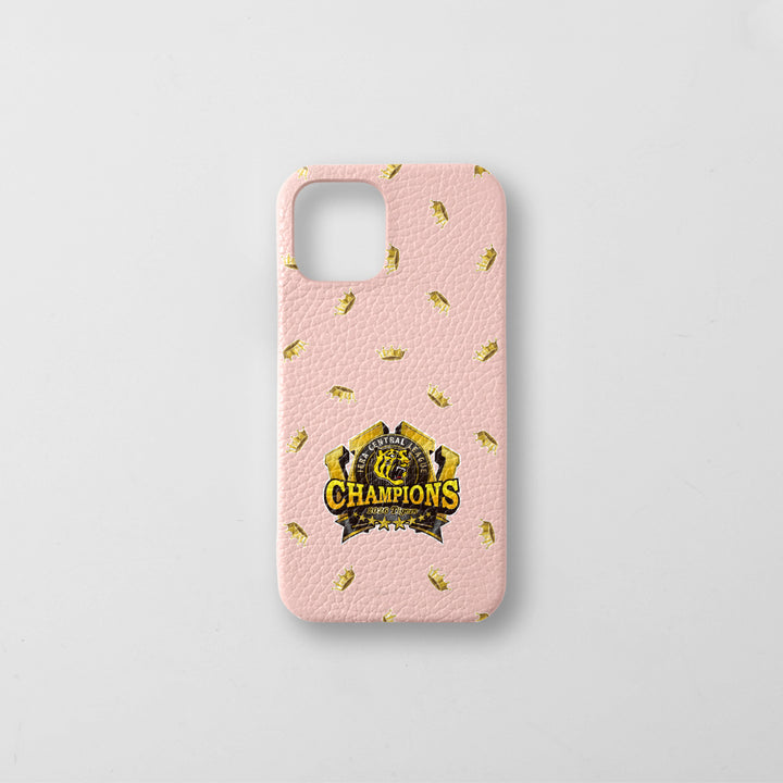 [Limited Time] Hanshin Tigers × COVERARY 2026 League Championship Logo All-Over Print Genuine Leather Italian Shrink Leather Back Case