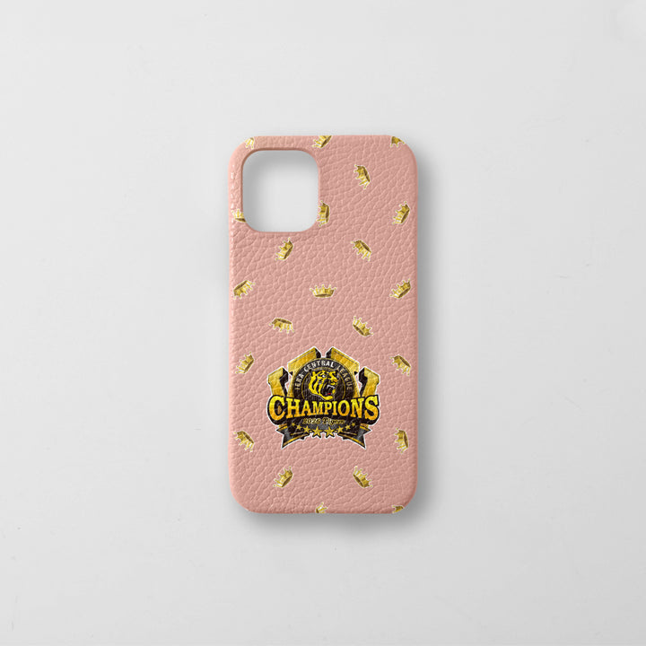 [Limited Time] Hanshin Tigers × COVERARY 2026 League Championship Logo All-Over Print Genuine Leather Italian Shrink Leather Back Case