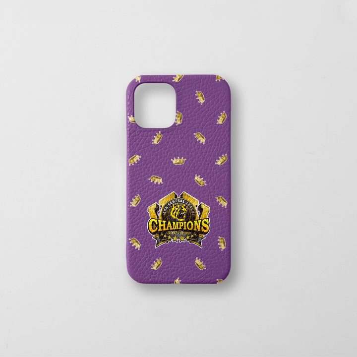 [Limited Time] Hanshin Tigers × COVERARY 2026 League Championship Logo All-Over Print Genuine Leather Italian Shrink Leather Back Case