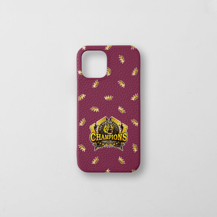 [Limited Time] Hanshin Tigers × COVERARY 2026 League Championship Logo All-Over Print Genuine Leather Italian Shrink Leather Back Case