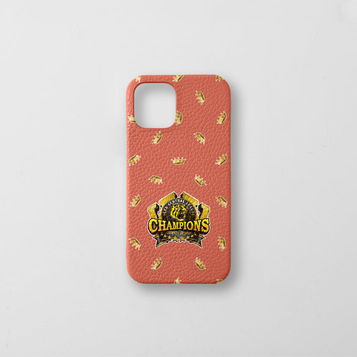 [Limited Time] Hanshin Tigers × COVERARY 2026 League Championship Logo All-Over Print Genuine Leather Italian Shrink Leather Back Case