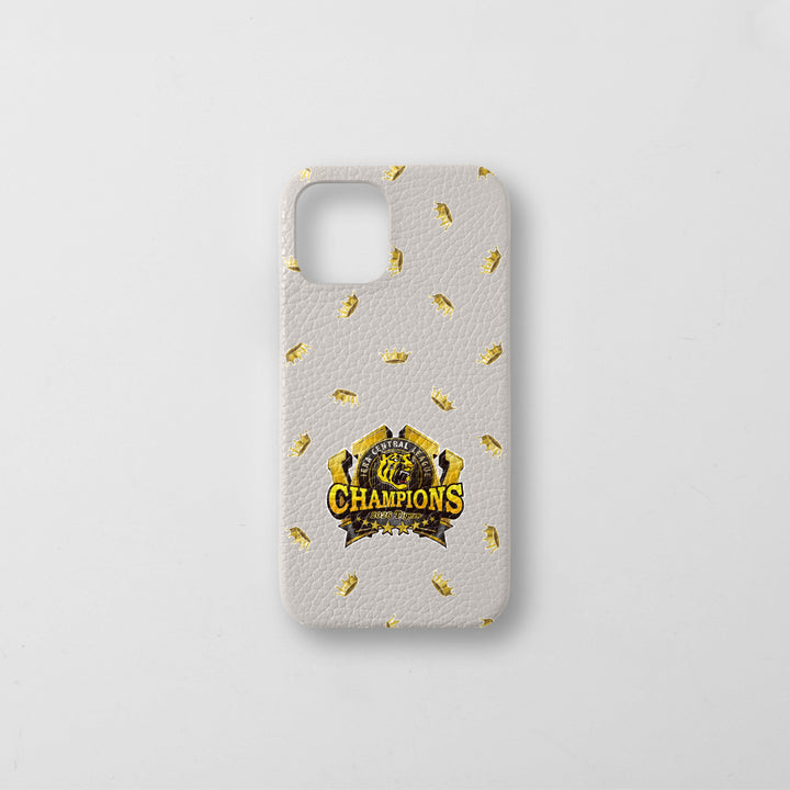 [Limited Time] Hanshin Tigers × COVERARY 2026 League Championship Logo All-Over Print Genuine Leather Italian Shrink Leather Back Case