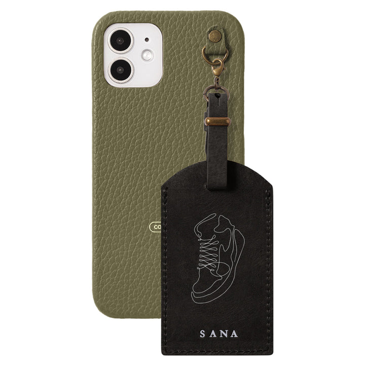 Genuine Leather 32 Colors Italian Shrink Leather Mostro Message Tag Charm Back Case AQUOS Series