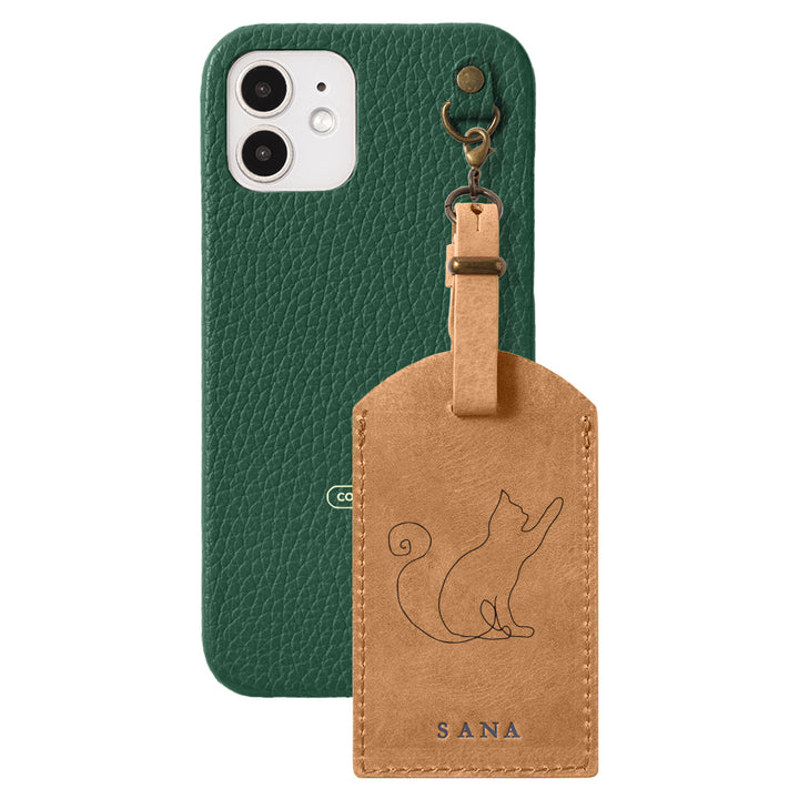 Genuine Leather 32 Colors Italian Shrink Leather Mostro Message Tag Charm Back Case