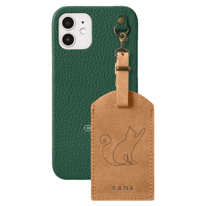 Genuine Leather 32 Colors Italian Shrink Leather Mostro Message Tag Charm Back Case AQUOS Series
