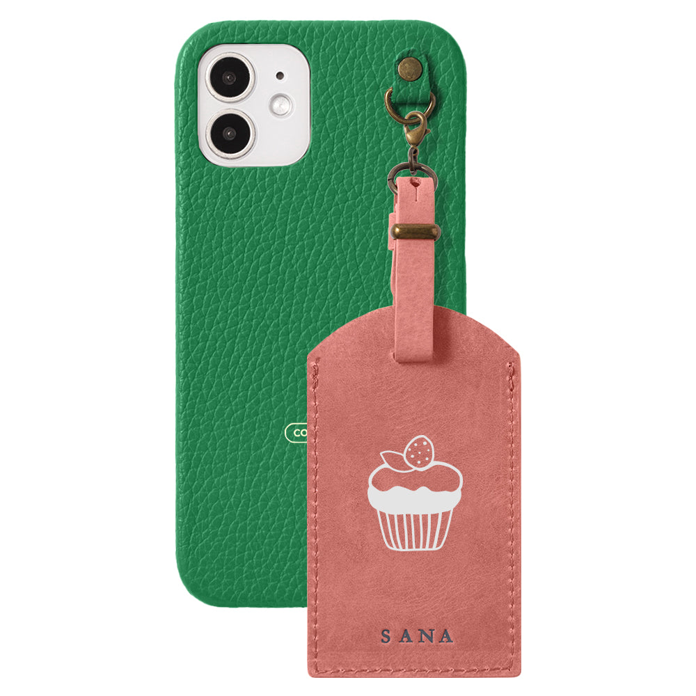 Genuine Leather 32 Colors Italian Shrink Leather Mostro Message Tag Charm Back Case AQUOS Series