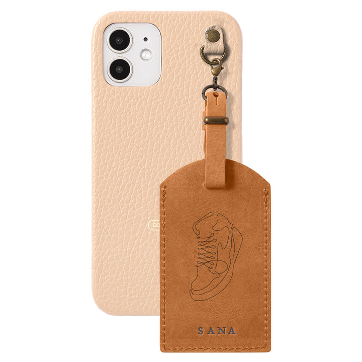 Genuine Leather 32 Colors Italian Shrink Leather Mostro Message Tag Charm Back Case AQUOS Series