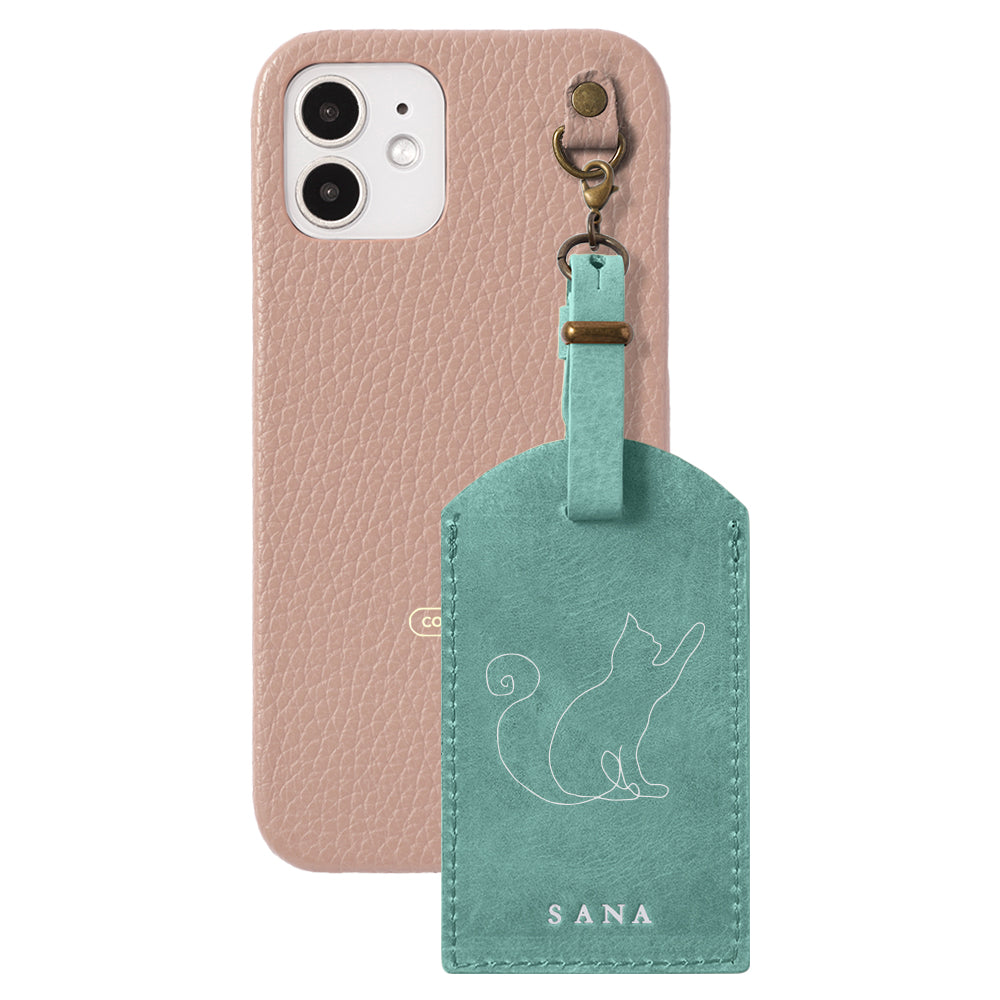 Genuine Leather 32 Colors Italian Shrink Leather Mostro Message Tag Charm Back Case AQUOS Series