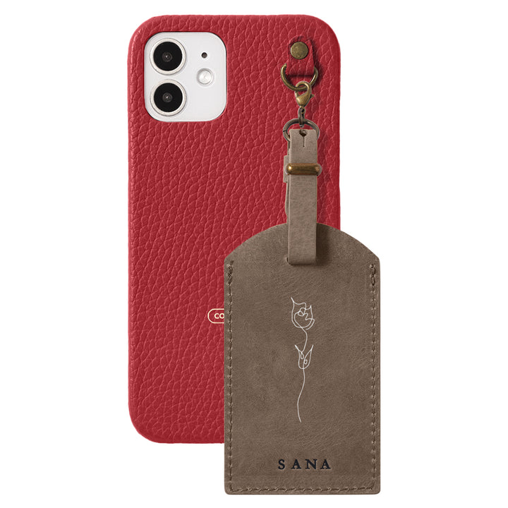 Genuine Leather 32 Colors Italian Shrink Leather Mostro Message Tag Charm Back Case