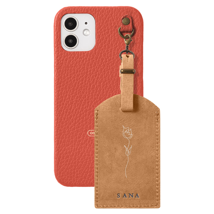 Genuine Leather 32 Colors Italian Shrink Leather Mostro Message Tag Charm Back Case