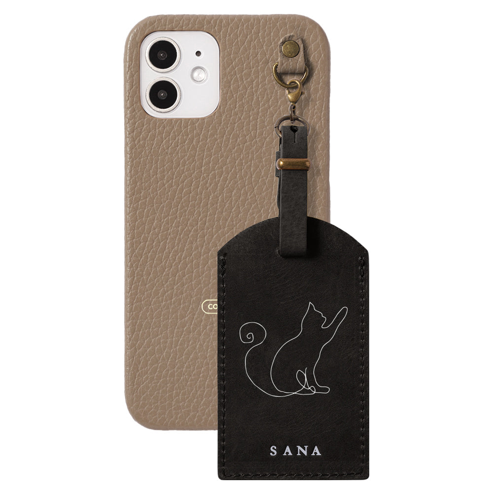 Genuine Leather 32 Colors Italian Shrink Leather Mostro Message Tag Charm Back Case AQUOS Series