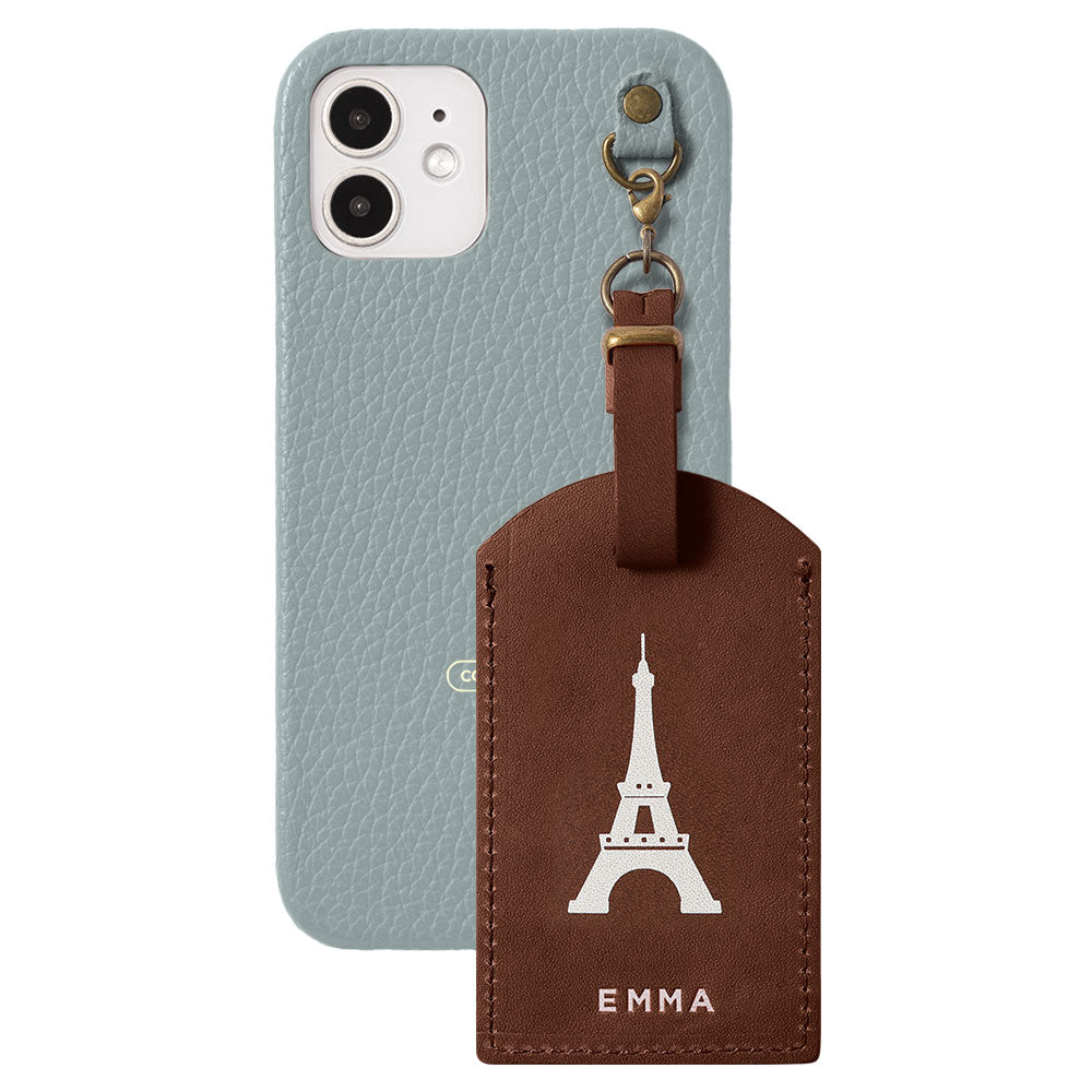 Genuine Leather Tochigi Leather Mostro Message Tag Charm Back Case AQUOS Series