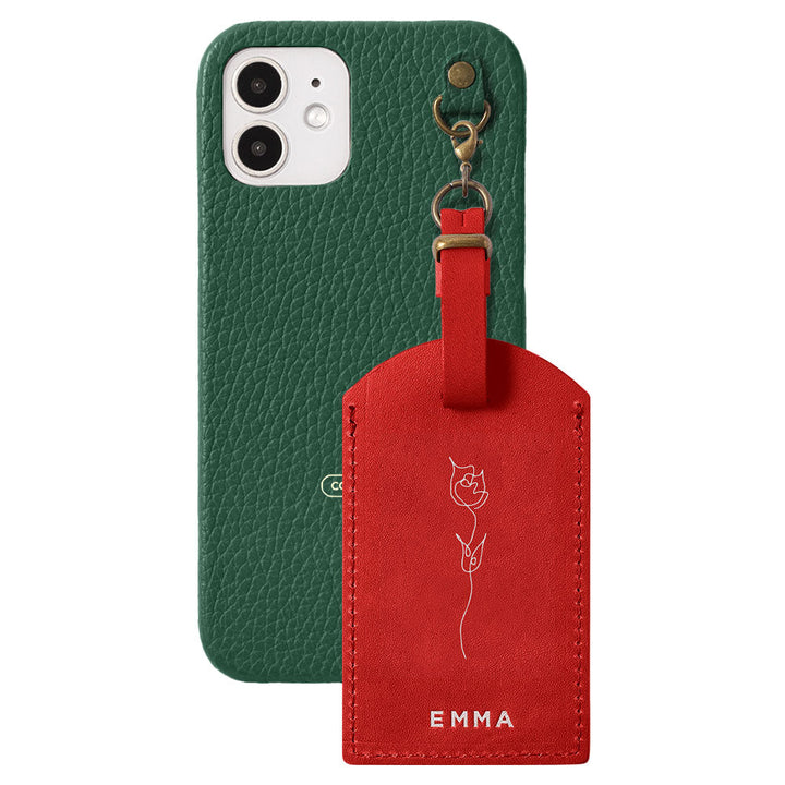 Genuine Leather Tochigi Leather Mostro Message Tag Charm Back Case AQUOS Series