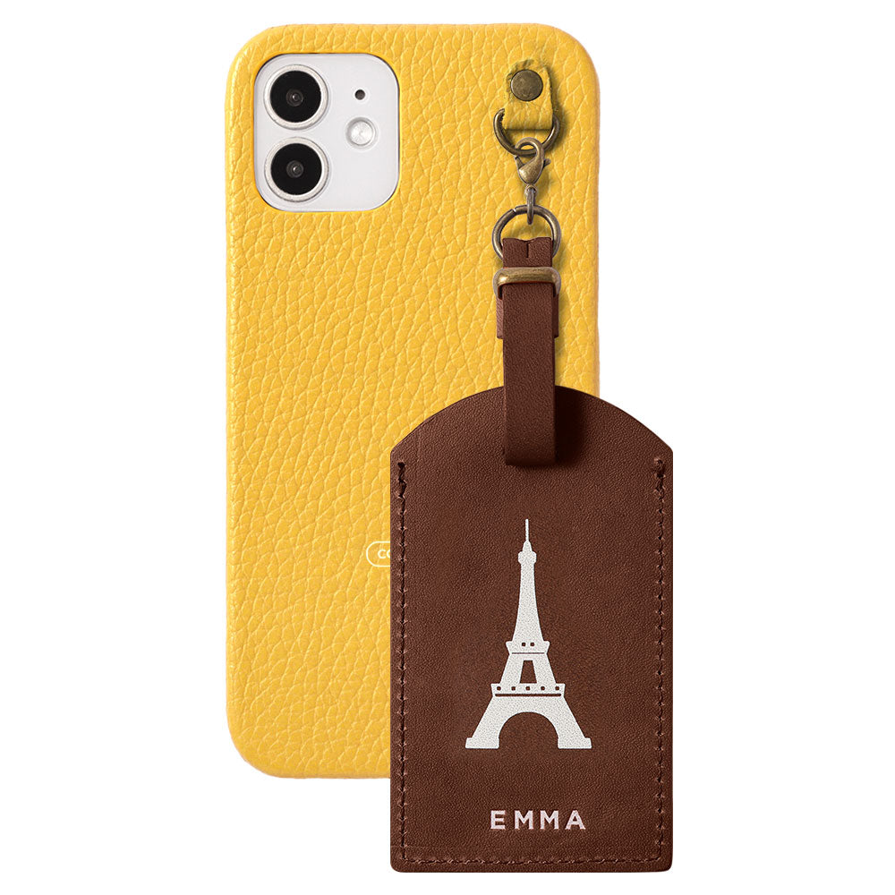 Genuine Leather Tochigi Leather Mostro Message Tag Charm Back Case AQUOS Series