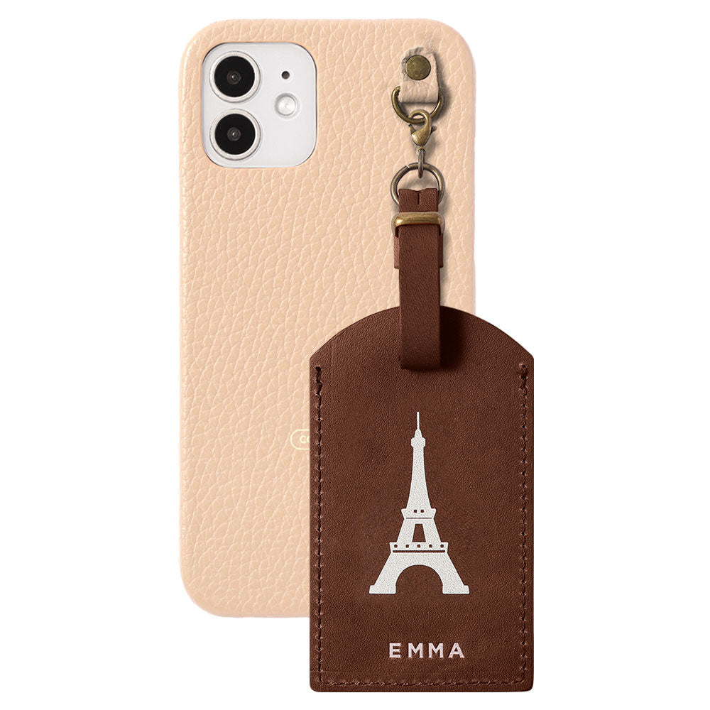 Genuine Leather Tochigi Leather Mostro Message Tag Charm Back Case AQUOS Series