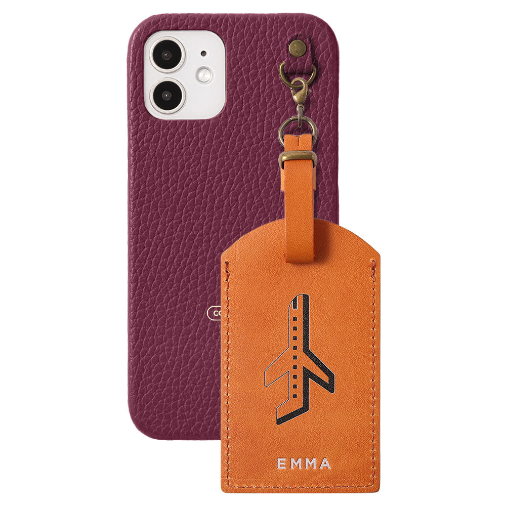 Genuine Leather Tochigi Leather Mostro Message Tag Charm Back Case AQUOS Series