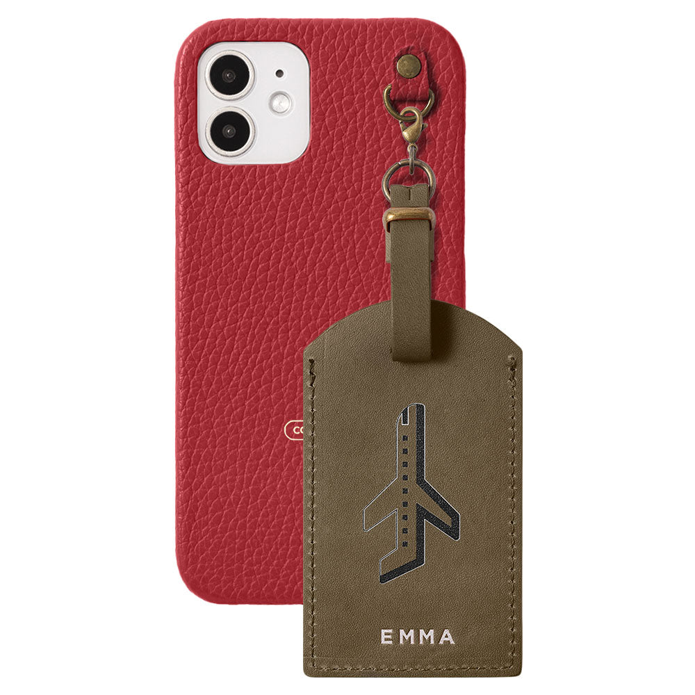 Genuine Leather Tochigi Leather Mostro Message Tag Charm Back Case AQUOS Series