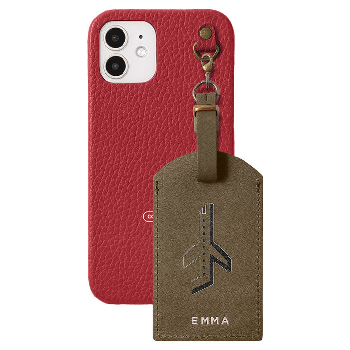Genuine Leather Tochigi Leather Mostro Message Tag Charm Back Case AQUOS Series